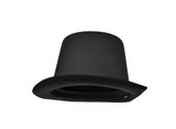 Tall Satin Black Top Hat - Deluxe Caroler Snowman Ringmaster Top Hat - Mad Hatter Baron Costume Hat