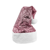 Adult Pink Sequin Santa Christmas Hat Holiday Pom Party Cap Costume Accessory