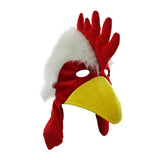 Adult Fuzzy Chicken Hat With Gizzard Rooster Hat Mask Costume Accessory One Size