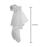 White Bridal Flower Crown Veil Bride Communion Shower Halloween Costume Prop