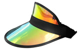 Nicky Bigs Novelties Clear Iridescent Colored Plastic Sun Visor Tennis Beach Vegas Dealer Golf Hat