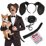 Unisex-Adult Puppy Dog Ears Headband Nose and Tail Costume Accessory Kit