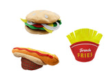 3pc Oversized Hotdog Hamburger and Fries Hat Set Food Vendor Costume Accessory