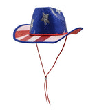 USA American Flag 4th of July Sequin Red White Blue Patriotic Cowboy Cowgirl Hat