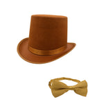 Adult Steampunk Top Hat Matching Bowtie Formal Cosplay Costume Accessory Set