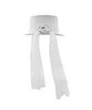 Adult White Top Hat With Veil Rose Flower Accent Halloween Costume Accessory