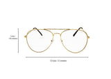 Clear Lens Adult Gold Wire Frame Aviator Glasses Costume Accessory Prop One Size