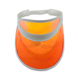 Retro Tennis Beach Plastic Sun Visors Hats, (Pack of 24), Orange, One Size