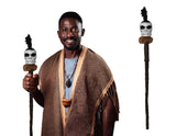 Plastic 3 Pc Shrunken Head Witch Doctor Voodoo Daddy Healing Stick Staff Cane