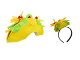 Adult Jumbo Taco Hat Mini Taco Headband Couples Friends Costume Accessory Set