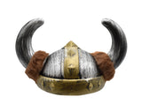 Nicky Bigs Novelties Adult Mens Womens Nordic Viking Hat Barbarian Helmet with Faux Fur Horns Costume Accessory