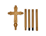 Unisex-Adult 54" Gold Saint Cross 5pc Priest Staff Pope Bishop Cosplay Costume Accessory Prop