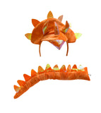 Adult Triceratops Dragon 3 Horn Dinosaur Headband Tail Costume Accessory Set