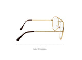 Clear Lens Adult Gold Wire Frame Aviator Glasses Costume Accessory Prop One Size