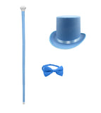 Felt Top Hat Cane and Matching Bowtie Halloween Cosplay Costume Accessory Set