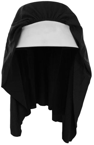 Nicky Bigs Novelties Nun Habit Headpiece Costume Hat, Standard Size Black White