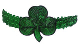 St Patrick's Day Shamrock Hairband Sequin Clover Headband Elastic Hair Accessory