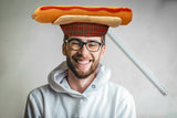 Nicky Bigs Novelties Adult Giant Funny Hot Dog Hat Foot Long Wiener Fast Food Hotdog Hats Vendor Truck Costume Accessory