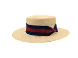 Adult Skimmer Hat Gatsby Straw Braid Boater Roaring Barbershop Costume Accessory