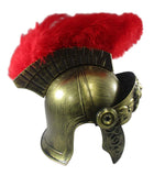 Medieval Knight Roman Helmet with Faux Feathers And Spear Prop Legion Centurion Gladiator Costume Warrior Accessories