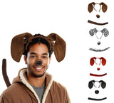 Unisex-Adult Puppy Dog Ears Headband Nose and Tail Costume Accessory Kit