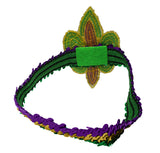 Mardi Gras Fluer Di Lis Headband - Sequin Hair Band for New Orleans Masquerade Mask Party Sequin Fascinators Purple Yellow Gold Green, Adjustable