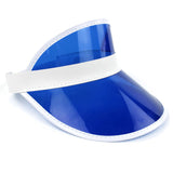 Retro Tennis Beach Plastic Sun Visors Hats, (Pack of 12), Clear, One Size