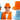 Adult Tall Felt Top Hats Costume Set, Blue Orange One Size