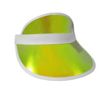 Tennis Beach Iridescent Mirrored Plastic Sun Vegas Golf Casino Visor Hat Qty 3