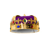 Adult Royal King Crown Queen Regal Jeweled Gold Hat Halloween Wiseman Costume Accessory