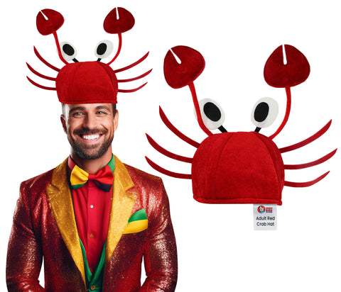 Nicky Bigs Novelties Adult Crazy Crab Hat, Red, One Size