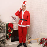 Adult Cheap Santa Claus Suit Costume 5pc Set Christmas Pub Crawl Suit Outfit (One Size)