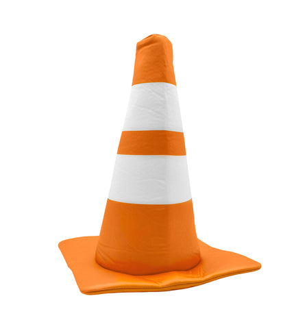 Adult Orange Traffic Cone Hat - Road Construction Cones Hat - Funny Unisex Halloween Costume Accessory Headwear