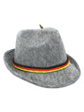 German Alpine Oktoberfest Hat with Feather, (Pack of 6) Gray, One Size