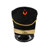 Unisex Adult Black Band Major Toy Soldier Hat Faux Red Gem Costume Accessory