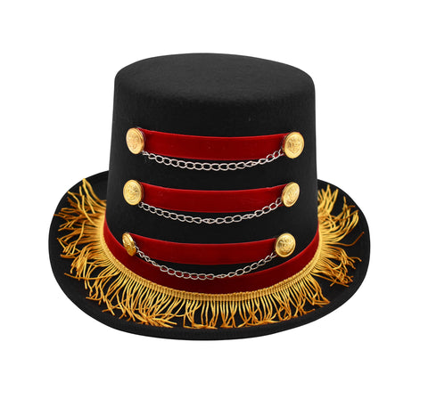 Adult Deluxe Circus Ringmaster Top Hat Ring Leader Halloween Toy Soldier Costume