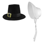 Deluxe Pilgrim Hat And Pilgrim Felt Bonnet Thanksgiving Costume Accessories