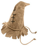 Adult Burlap Scarecrow Hat and Faux Straw Kit Halloween Costume Accessory Set