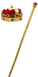 Adult Medieval Royal King Crown and Scepter Set Queen Regal Staff Jeweled Gold Hat Halloween Wiseman Costume Accessory