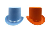 Adult Tall  Felt Top Hats Costume Set, Blue Orange One Size