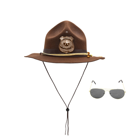 Super State Trooper Mountie Hat Aviators Costume Kit, One Size