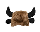 Adult Furry Bison Buffalo Hat Soft Horns Ears Fluffy Animal Costume Accessory