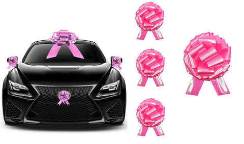 Giant Pink Ribbon Car Bow Graduation Decoration Sweet 16 Birthday Party Gift Set