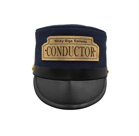 Child Deluxe Navy Conductor Hat Navy Blue Pretend Costume Accessory Prop