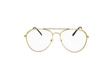 Clear Lens Adult Gold Wire Frame Aviator Glasses Costume Accessory Prop One Size