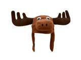 Adult Funny Brown Moose Hat Head Antlers Eyes Reindeer Animal Costume Accessory