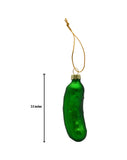 3.5" Green Glass Pickle Ornament Old German Tradition Christmas Tree Decoration