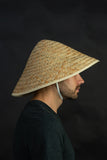 Adult Oriental Bamboo Straw Hat - Asian Japanese Chinese Sun Hats - Woven Conical Rice Farmer Costume Accessory