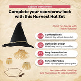 Nicky Bigs Novelties Adult Deluxe Felt Scarecrow Hat And Straw Kit Oktoberfest Wizard Witch Hillbilly Costume Accessories