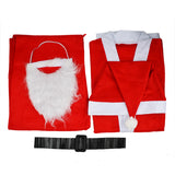 Adult Cheap Santa Claus Suit Costume 5pc Set Christmas Pub Crawl Suit Outfit (One Size)